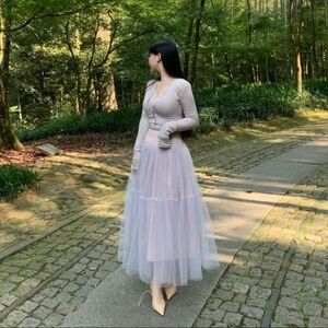 Tulle maxi skirt and top set